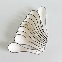 Set 10 Muỗng Ăn Súp / Thìa Bằng Gốm Sứ Kiểu Trung Hoa Dễ Thương Sáng Tạo Đa Ứng Dụng Cho Nhà Hàng / Khách Sạn