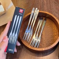 Set 10 Nĩa Ăn Trái Cây Hoa Quả, Nĩa Ăn Bánh Kem Gato Dĩa Inox Đức Cao Cấp Zwilling