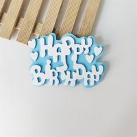 Set 10 Que cắm XỐP chữ HPBD + TRÁI TIM nền XANH DƯƠNG chữ TRẮNG