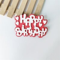 Set 10 Que cắm XỐP chữ HPBD + TRÁI TIM nền ĐỎ chữ TRẮNG