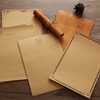 SET 10 TỜ GIẤY KRAFT VIẾT THƯ A5 PHONG CÁCH VINTAGE T.CRAFT HOUSE