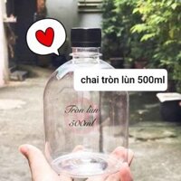 Set 100 chai nhựa pet tròn lùn 500ml