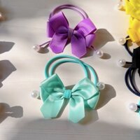 Set 100 dây cột tóc nơ ngọc giá rẻ Xưởng cột tóc Morish