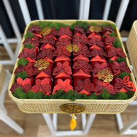 Set 100 Hộp Giấy Cánh buom đựng sen, trà , bánh phu thê xếp tráp hỏi, tháp lễ