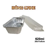 Set 100 hộp nhôm (Hộp giấy bạc) kèm nắp loại 620ml đựng bánh thực phẩmcó thể nướng trực tiếp trên lò