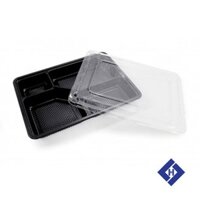 Set 100 hộp nhựa chia ngăn đế đen kèm nắp nhựa