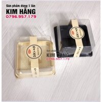 Set 100 hộp nhựa XY80S đế đen đựng bánh trung thu 100gr- 150gr