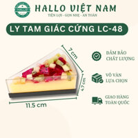 Set 100 Ly tam giác cứng LC-48 kèm nắp đựng bánh mousse, ly tam giác LC-48 đựng bánh lạnh