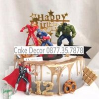 SET 100-Set 4 mô hình nhân vật siêu anh hùng trang trí - Cake Decor