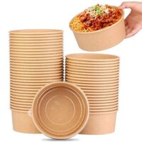 sét 100 tô giấy kraft 750ml,1000ml, không thấm nước đựng bún phở