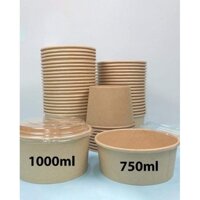 sét 100 tô giấy nâu đựng bún, phở ,bánh