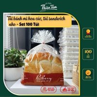 Set 100 Túi Bóng Kính Đựng Bánh Mì Hoa Cúc Túi Sandwich Nho Bánh Ngọt Túi Giấy Thiện Tâm