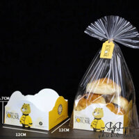 Set 100 Túi Con Gấu Thấp Đựng Bánh Ngọt (Kèm Túi & Dây Buộc)