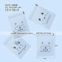 Set 100 túi dán 15*18 mèo mắt híp