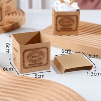 Set 100c Cup nướng VUÔNG giấy Kraft SWEET GIFT kt 6*6*6cm