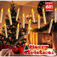 Set 12 / 20 Đèn led Hình Nến Có Điều Khiển Từ Xa Trang Trí Cây Thông Giáng Sinh / halloween