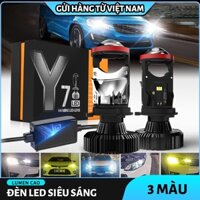 Set 1/2 ánh sáng ba màu đèn pha LED 12000LM 90W 3000K 4300K 6500K H4 cho xe hơi xe máy