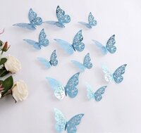 Set 12 bướm giấy 3D-XANH DƯƠNG.