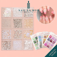 Set 12 hộp phụ kiện trang trí nail cao cấp La D’ Fera chính hãng - Set 12 ô mix đá charm, xà cừ, kim tuyến, hạt bi nails