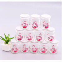 Sét 12 hũ làm sữa chua, Bánh flan thủy tinh có nắp đậy 100ml - Sét 24 hũ