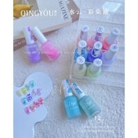 Set 12 lọ cồn loang sữa Pastel QingYou - loang cồn trang trí móng tay nghệ thuật