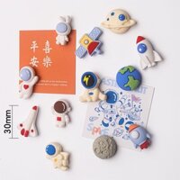 Set 12 Nam Châm Hít Tủ Lạnh Hình Vịt / Phi Hành Gia / Trái Đất / Phi Hành Gia Dễ Thương