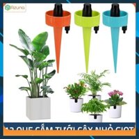 Set 12 que cắm tưới cây nhỏ giọt (gắn chai coca, pepsi, dễ dàng điều chỉnh lượng nước tưới cây cảnh) 208801-2