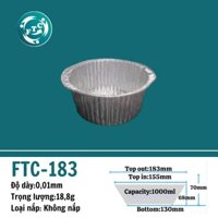 SET 125 Khay giấy bạc, hộp nhôm FTC-182(1000ml) vuông, đựng mì, nấu mì 1 lần giá rẻ MS183
