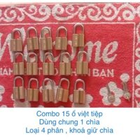 Set 15 ổ khoá việt tiệp dùng chung 1 chìa chủ ( loại 4 phân , khoá giữ chìa , có 7 chìa sơ cua )