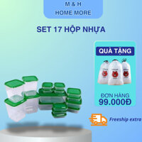 Set 17 Hộp Đựng Thực Phẩm, Hộp Nhựa Bảo Quản Đồ Ăn