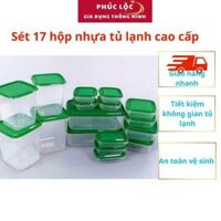 Set 17 hộp nhựa tủ lạnh cao cấp bảo quản đồ ăn-Hộp đựng thực phẩm