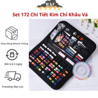 Set 172 Chi Tiết Khâu Vá, Bộ Kim Chỉ Hộp May 30 Nút Di Động, 48 Cuộn Chỉ Đủ Màu, Kim Chỉ Hộp Hộ Gia Đình