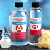 Set 1kg keo epoxy resin hàng chuẩn loại 1 trong suốt, không bọt làm đồ handmade