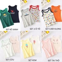 Set 2 áo ba lỗ cotton cao cấp cho bé trai