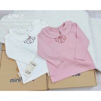 Set 2 áo bé gái cổ sen thu đông dài tay in nơ chất mềm mịn thâm hut bé mặc nha đi học đi chơi xinh