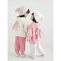 SET 2 ÁO HOODIE TAI THỎ ĐÁNG YÊU CHO BÉ GÁI