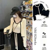 Set 2 Áo Len, Áo Khoác Cardigan Dệt Kim Dáng Rộng Tay Dài Phong Cách Hàn Quốc Thời Trang Cho Nữ