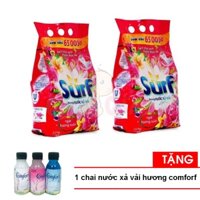 Set 2 bịch Xà bông giặt đồ Surf - Bột giặt surf 2kg Tặng 1 chai nước xả hương comforf tuỳ chọn