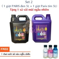 Set 2 bình Nước Giặt Paris Thái Lan 5 (Tím 5L+Đen 5L) hương nước hoa TẶNG 3 chai xả hương comfort