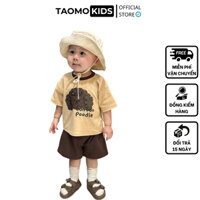 Set 2 bộ cộc tay họa tiết poodle và bánh sừng bò chất cotton mềm mát cho bé trai bé gái - Taomokids