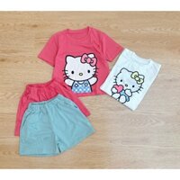 SET 2 BỘ MÈO KITTY XANH TRẮNG HỒNG BÉ GÁI