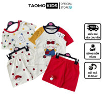 Set 2 bộ quần áo bé gái họa tiết thỏ nơ nấm chấm bi phối màu xinh chất cotton - Taomokids