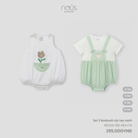 Set 2 bodysuit cộc tay xanh Bunny BéBe