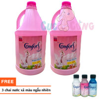 Set 2 chai hồng Nước xả vải Otic hương COmforf mềm vải lưu hương 3L8 Tặng 3 chai xả