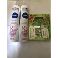 Set 2 Chai Xịt Khử Mùi Nivea Extra Whitening 150ml+ Tặng 1 Bộ Chăm Sóc Móng Tay Cao Cấp [Xingkey938]
