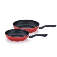 Set 2 chảo chống dính FISSLER Cenit 24 + 28cm màu đỏ made in Italya