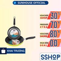 Set 2 chảo nhôm trơn cạn 18-24cm SUNHOUSE CT1824C- (Không dùng trên bếp từ) - SSHOP MALL