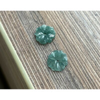 Set 2 charm Ngọc Jadeite Jade A chạm hoa
