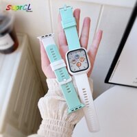 Set 2 Dây Đeo Tay Bằng PC Cứng + Vỏ Silicone Chống Nước Cho Apple Watch 38mm 40mm 41mm 42mm 44mm 45mm iWatch Ultra 8 7 6 5