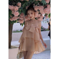 Sét 2 dây nơ kèm quần short 2 lớp, bộ đũi tơ mềm mát